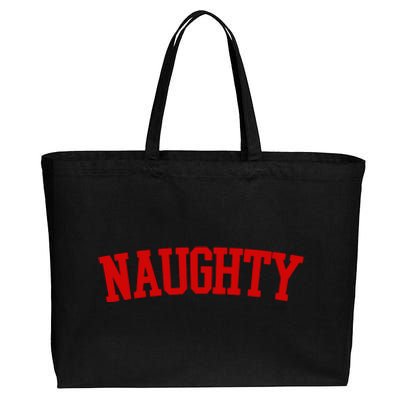 Naughty Christmas Santa Cotton Canvas Jumbo Tote