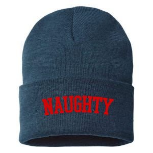 Naughty Christmas Santa Sustainable Knit Beanie