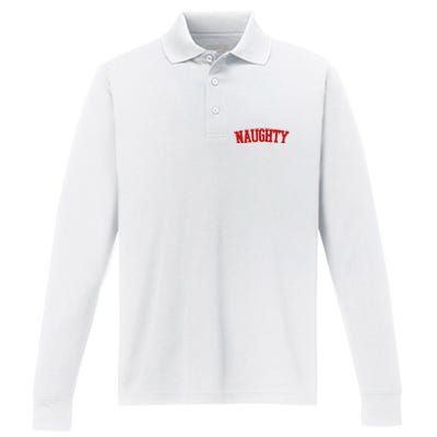 Naughty Christmas Santa Performance Long Sleeve Polo