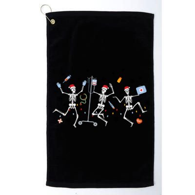 Nurse Christmas Skeleton Dancing Skeleton Skull Nurses Xmas Gift Platinum Collection Golf Towel