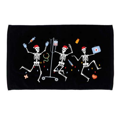 Nurse Christmas Skeleton Dancing Skeleton Skull Nurses Xmas Gift Microfiber Hand Towel