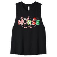 Nurse Christmas Stethoscope Nurses Xmas Scrub Top Women's Racerback Cropped Tank