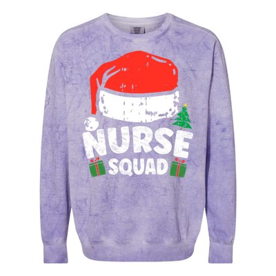 Nurse Christmas Santa Hat Stethoscope Nurse Squad Christmas Gift Colorblast Crewneck Sweatshirt