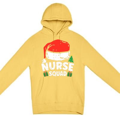 Nurse Christmas Santa Hat Stethoscope Nurse Squad Christmas Gift Premium Pullover Hoodie