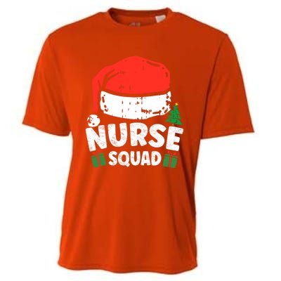 Nurse Christmas Santa Hat Stethoscope Nurse Squad Christmas Gift Cooling Performance Crew T-Shirt