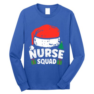 Nurse Christmas Santa Hat Stethoscope Nurse Squad Christmas Gift Long Sleeve Shirt