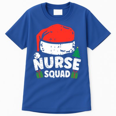 Nurse Christmas Santa Hat Stethoscope Nurse Squad Christmas Gift Tall T-Shirt