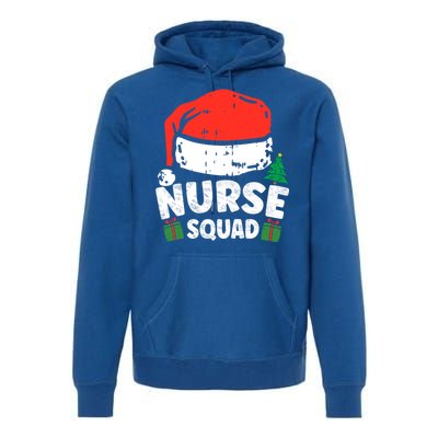 Nurse Christmas Santa Hat Stethoscope Nurse Squad Christmas Gift Premium Hoodie