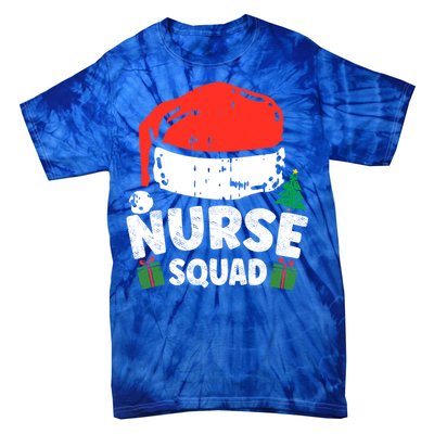 Nurse Christmas Santa Hat Stethoscope Nurse Squad Christmas Gift Tie-Dye T-Shirt