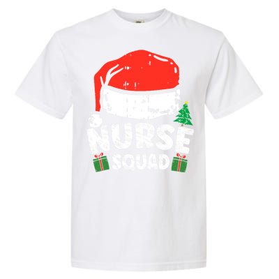 Nurse Christmas Santa Hat Stethoscope Nurse Squad Christmas Gift Garment-Dyed Heavyweight T-Shirt