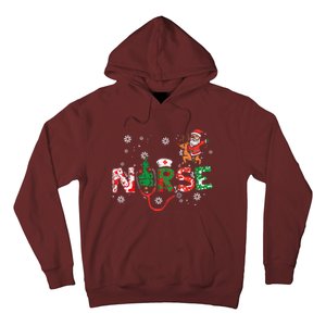 Nurse Christmas Santa Cute Xmas Winter Scrub Top Women Hoodie