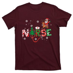 Nurse Christmas Santa Cute Xmas Winter Scrub Top Women T-Shirt