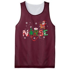 Nurse Christmas Santa Cute Xmas Winter Scrub Top Women Mesh Reversible Basketball Jersey Tank