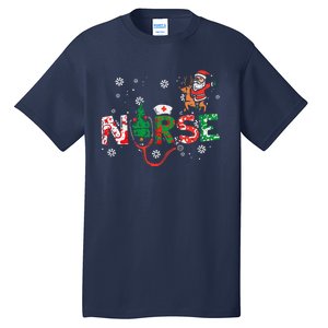 Nurse Christmas Santa Cute Xmas Winter Scrub Top Women Tall T-Shirt