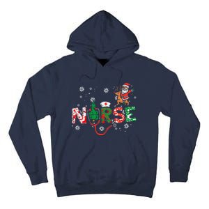 Nurse Christmas Santa Cute Xmas Winter Scrub Top Women Tall Hoodie