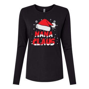 Nana Claus Santa Hat Xmas Womens Cotton Relaxed Long Sleeve T-Shirt