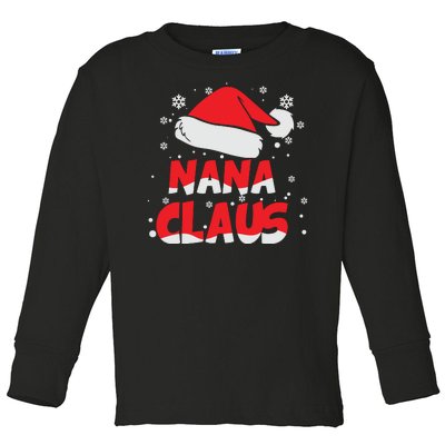 Nana Claus Santa Hat Xmas Toddler Long Sleeve Shirt