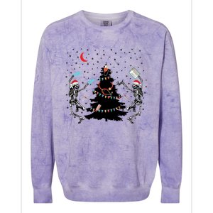 Nurse Christmas Skeleton Dancing Skeleton Xmas Light Cute Gift Colorblast Crewneck Sweatshirt