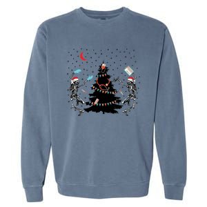 Nurse Christmas Skeleton Dancing Skeleton Xmas Light Cute Gift Garment-Dyed Sweatshirt