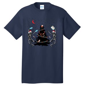 Nurse Christmas Skeleton Dancing Skeleton Xmas Light Cute Gift Tall T-Shirt