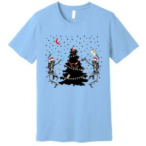 Nurse Christmas Skeleton Dancing Skeleton Xmas Light Cute Gift Premium T-Shirt