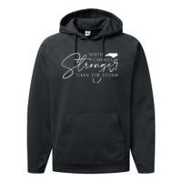 North Carolina Stronger Then The Storm Performance Fleece Hoodie