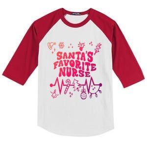 Nurse Christmas Stethoscope Heartbeat Christmas Nurse Crew Cute Gift Kids Colorblock Raglan Jersey