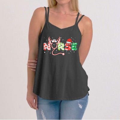 Nurse Christmas Stethoscope Nurses Xmas Scrub Top Women's Strappy Tank