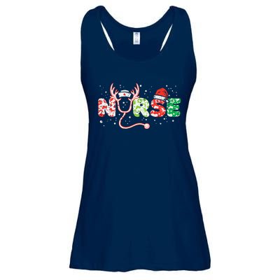 Nurse Christmas Stethoscope Nurses Xmas Scrub Top Ladies Essential Flowy Tank