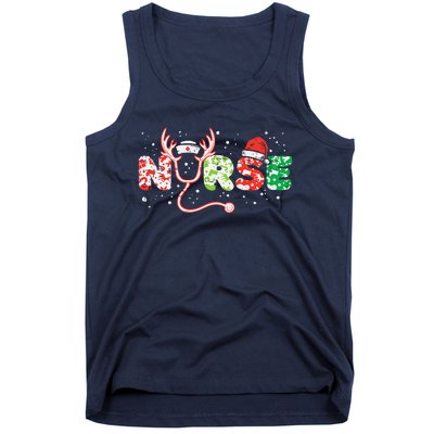 Nurse Christmas Stethoscope Nurses Xmas Scrub Top Tank Top