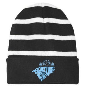 North Carolina Stronger Together Striped Beanie with Solid Band