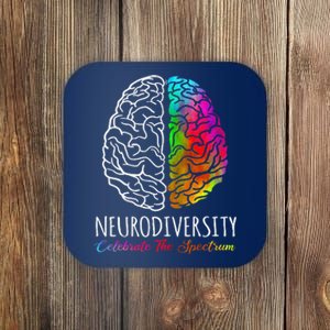 Neurodiversity Celebrate The Spectrum Brain Autism Awareness Coaster