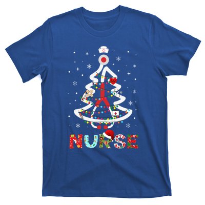 Nurse Christmas Tree Stethoscope Rn Lpn Scrub Nursing Xmas Cute Gift T-Shirt