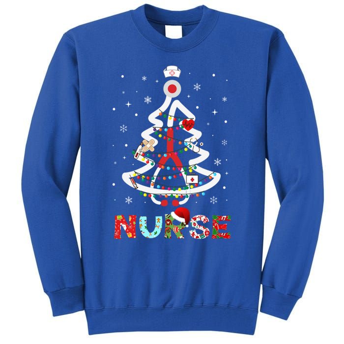 Nurse Christmas Tree Stethoscope Rn Lpn Scrub Nursing Xmas Cute Gift Tall Sweatshirt