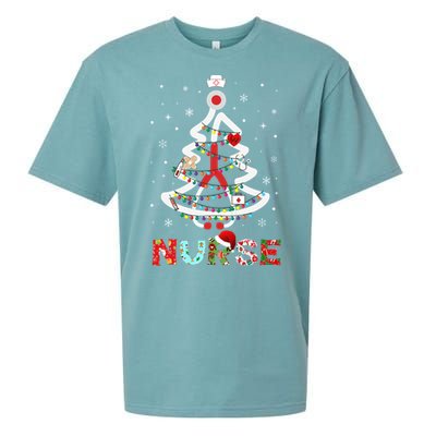 Nurse Christmas Tree Stethoscope Rn Lpn Scrub Nursing Xmas Cute Gift Sueded Cloud Jersey T-Shirt