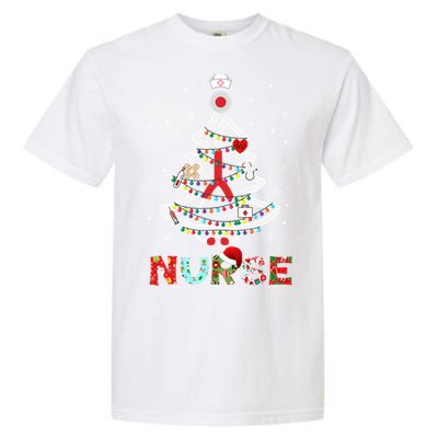 Nurse Christmas Tree Stethoscope Rn Lpn Scrub Nursing Xmas Cute Gift Garment-Dyed Heavyweight T-Shirt