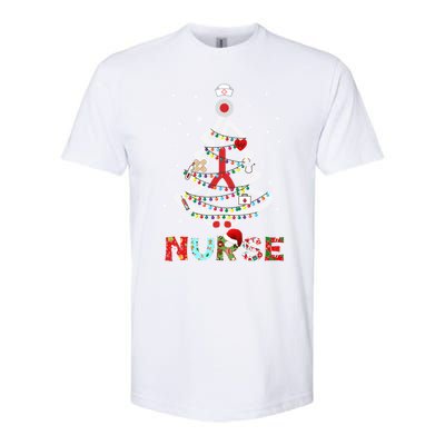 Nurse Christmas Tree Stethoscope Rn Lpn Scrub Nursing Xmas Cute Gift Softstyle CVC T-Shirt