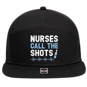 Nurses Call The Shots Certified Nursing Assistant Cna Gift 7 Panel Mesh Trucker Snapback Hat