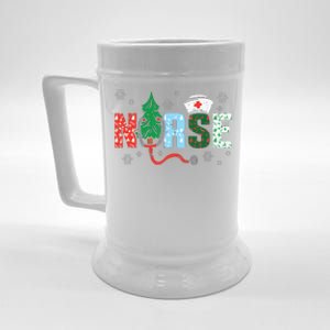 Nurse Christmas Tree Nurses Xmas Winter Scrub Rn Beer Stein