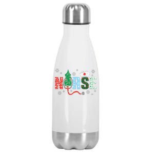 Nurse Christmas Tree Nurses Xmas Winter Scrub Rn Stainless Steel Insulated Water Bottle