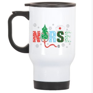 Nurse Christmas Tree Nurses Xmas Winter Scrub Rn Stainless Steel Travel Mug