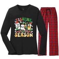 Nurse Christmas Tree Nurses Xmas Winter Scrub Rn Women Women's Long Sleeve Flannel Pajama Set 