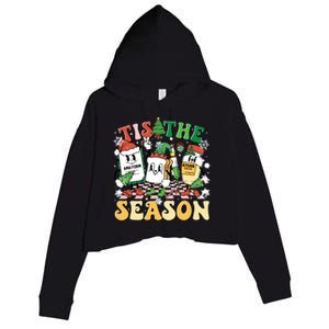 Nurse Christmas Tree Nurses Xmas Winter Scrub Rn Women Crop Fleece Hoodie