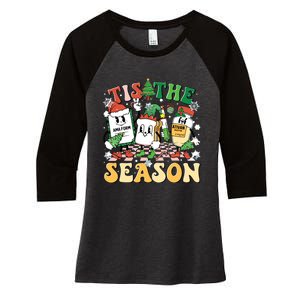 Nurse Christmas Tree Nurses Xmas Winter Scrub Rn Women Women's Tri-Blend 3/4-Sleeve Raglan Shirt