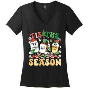 Nurse Christmas Tree Nurses Xmas Winter Scrub Rn Women Women's V-Neck T-Shirt