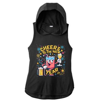 Nye Cheers To The New Year Happy Winter Holiday 2024 Great Gift Ladies PosiCharge Tri-Blend Wicking Draft Hoodie Tank