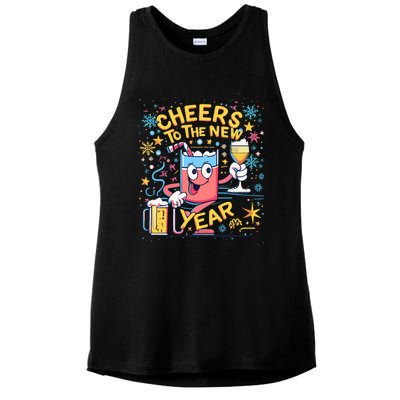 Nye Cheers To The New Year Happy Winter Holiday 2024 Great Gift Ladies PosiCharge Tri-Blend Wicking Tank