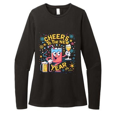 Nye Cheers To The New Year Happy Winter Holiday 2024 Great Gift Womens CVC Long Sleeve Shirt