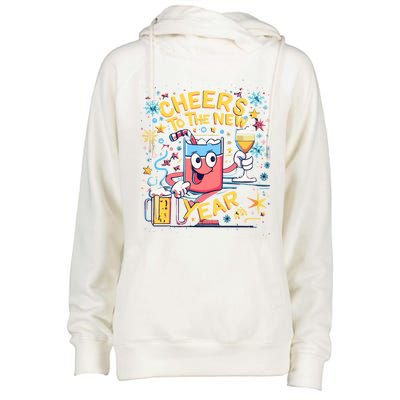 Nye Cheers To The New Year Happy Winter Holiday 2024 Great Gift Womens Funnel Neck Pullover Hood