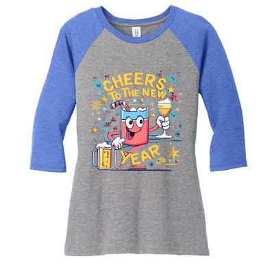 Nye Cheers To The New Year Happy Winter Holiday 2024 Great Gift Women's Tri-Blend 3/4-Sleeve Raglan Shirt